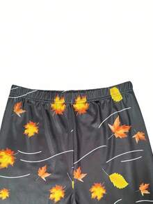 EMERY ROSE 可爱猫咪印花紧身裤，休闲松紧腰修身裤，女士服装 - 彩色 - 查看 5