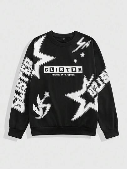 Street Life Pullover stampato da uomo, adatto per uso quotidiano, primavera/estate, autunno