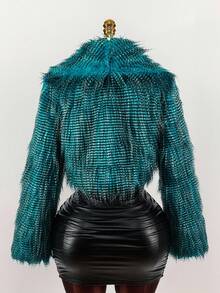 Amplova 女士时尚人造毛皮长袖夹克 - 彩色 - 查看 11