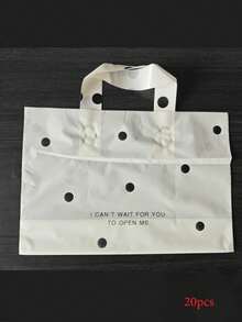 20pcs Thick Plastic Gift Tote Bags, Party Gift Bags, Waterproof Packaging Bags, Round Dot Pattern Gift Bags,Large Capacity Shopping Clothing Packaging Bag, Apply To Wedding, Women's Shopping Bags, Birthday Gift Bags, Party Gift Bags.