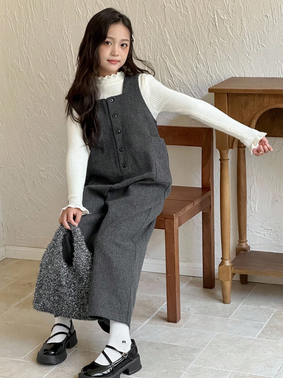 Tween Girls' Casual Daily Jumpsuit, Autumn
