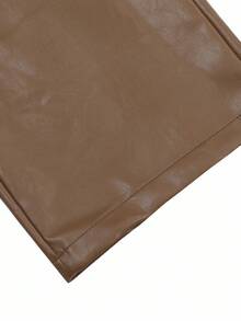 PAVTROS Pantaloni in pelle PU Manfinity Streetrush da uomo, pantaloni versatili e morbidi, pantaloni cargo casual marroni larghi e diritti da uomo, autunno inverno