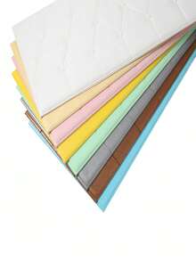 SHEIN 13.77*27.55英寸 3D 压花泡沫墙纸，仿皮革纹理，柔软有纹理（厚度 0.4 厘米/0.16 英寸），自粘泡沫墙贴，房间装饰墙面装饰墙贴