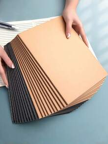 SHEIN Sổ tay A5/B5 màu Kraft/đen, sổ ghi chép đơn giản với các ô vuông kẻ ngang, sổ tay trắng số lượng lớn, sổ nhật ký du lịch không kẻ dòng, sổ phác thảo, sổ ghi nhớ, sổ kế hoạch cho văn phòng, lớp học. - Nhiều màu - Xem 3