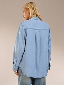 Avantive Denim Tops For Women Bow Shirt Denim Shirt Tie Neck Denim Top Fall Clothes For Women Halloween Winter Clothes Elegant Women's Blouses Dress Shirt Women's Formal Wear Chic Top Women's Blouse Casual Blouses For Ladies Teacher Outfits For Women Back To School Vacation Outfits Woman Office Outfits For Women Work Outfits For Women Social Blouse Bohemian Church Outfits For Women Women's Long Sleeve Blouses Going Out Top Farm Autumn Clothes Fall Clothes For Women - Light Wash - View 2