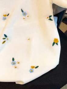 INAWLY Koszulka damska z okrągłym dekoltem i haftem kwiatowym w dużym rozmiarze, lato