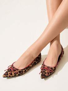 CUCCOO CHICEST 女士豹纹尖头平底软底一脚蹬休闲乐福鞋 - 彩色 - 查看 8
