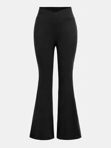 Girlism 青少年女孩紧身裤喇叭裤喇叭裤喇叭腿喇叭裤喇叭紧身裤喇叭运动裤 - 深灰色 - 查看 6