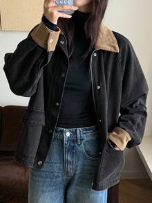 DAZY Women's Loose Casual Jacket, Regular Fit, Autumn/Winter