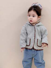 DAZY Baby Girls' Korean Style Contrast Color Ruffle Sweatshirt Fall,Winter Toddler Girls Clothes - Apricot - View 1