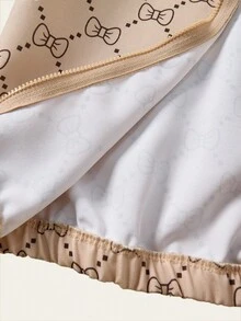 1 件女童连帽夹克，时尚休闲条纹字母印花全印花夹克 - 黃色 - 查看 8