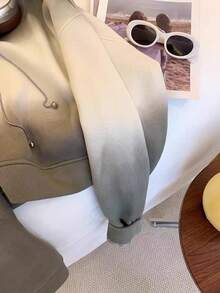 SHEIN CURVE+ Áo nỉ cổ tròn Ombre Regular mới phổ biến dành cho nữ - Nhiều màu - Xem 4