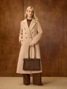 MOTF PREMIUM 女士简约时尚搭扣细节优雅通勤单肩包，引人注目的女士工作包，优雅奢华的女士包 - 巧克力棕 - 查看 7