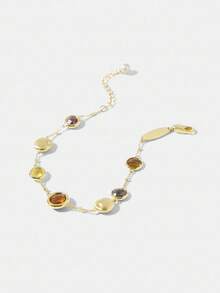 MOTF PREMIUM 18K镀金不对称宝石手链 - 金黃色 - 查看 6