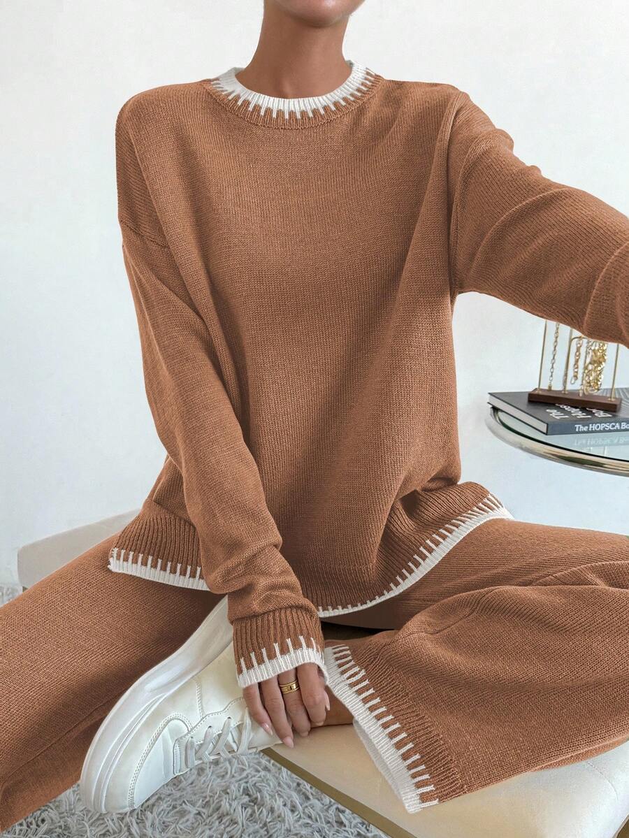 EMERY ROSE Women's Basic Casual Sweater & Pants 2 Pieces Set - Multicolor - View 1