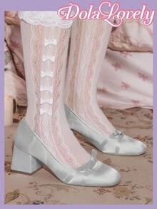 Dola Lovely 女士时尚蝴蝶结装饰高跟鞋 - 淺藍色 - 查看 6