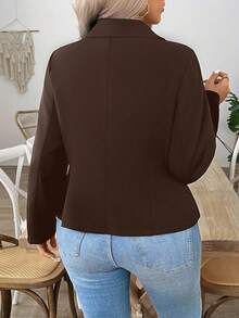 SHEIN LUNE Áo khoác blazer cổ điển thanh lịch, cao cấp, tay dài, thu/đông - màu nâu - Xem 2