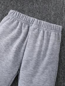 2 件套男婴休闲兄弟标语针织柔软连帽卫衣和裤子套装，适合秋季，轻盈舒适，秋冬时尚休闲装，适合上学、聚会、户外野餐、街头摄影、礼物 - 灰色 - 查看 6