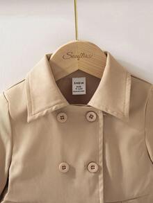 Souflis Souflis 女宝宝休闲百搭长袖翻领风衣，适合春秋季日常穿着