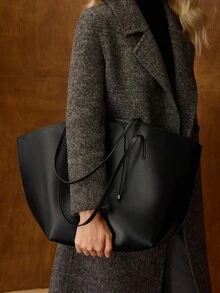 MOTF PREMIUM TÚI TOTE DA PU CỠ LỚN - màu đen - Xem 6