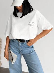 SHEIN PETITE Maglione casual a maniche lunghe con volant di colore unito, adatto per l'uso quotidiano, per donne di taglia petite