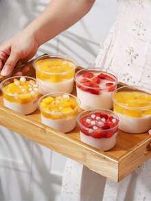 SHEIN 25/50 Pieces Reusable Cake Cups, With Lids Cold Brew Yogurt Coconut Jelly Oatmeal Cups, Durable And Shatterproof Yogurt Cups, Cream Cake Boxes, Transparent Dessert Cups, Suitable For Cakes, Mousse, Cupcakes, Ice Cream Disposable Circular Mousse Cup Cheesecake Dessert Ice Cream Ice Cream Yogurt Milkshake Cup Transparent Packaging Box - Transparent - View 9