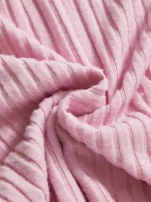 Modmama 孕妇纯色罗纹褶饰蝴蝶结长袖T恤 - 粉色 - 查看 5