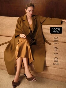 MOTF PREMIUM معطف صوفي مربوط بحزام