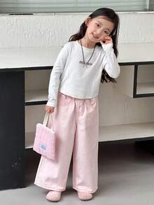 Dazy Kids Young Girls Solid Color Casual Denim Jeans - Pink - View 4