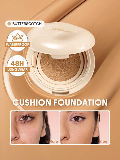 SHEGLAM Lock & Go Long-Lasting كوشن فونديشن-Butterscotch علامة تجارية جمال مكياج مستحضرات تجميل للنساء الفتيات مثالي لفصل الخريف الشتاء مثالي ل- Y2K أزياء أنيقة هدية حفلة جاهز أفضل لون
