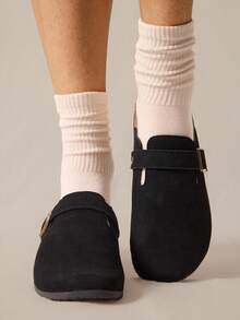 Solecia 男士时尚休闲一脚蹬凉鞋，适合日常穿着 - 黑色 - 查看 9