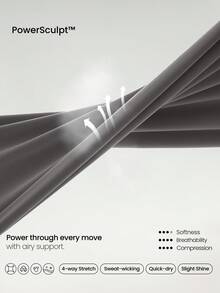 GLOWMODE 26英寸Powersculpt™-Air速干吸汗训练紧身裤，带侧袋，高强度运动跑步训练 - 深灰色 - 查看 5