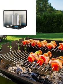 SHEIN 1PC Stainless Steel Kitchen Oil Splash Guard - Metal Anti Splatter Shield Guard - Stove Heat Insulation Baffle - Nonstick Oil Baffle Plate - Kitchen Cooking Gadgets - Multicolor - View 7