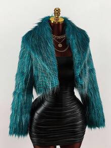 Amplova 女士时尚人造毛皮长袖夹克 - 彩色 - 查看 8