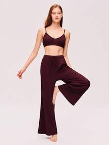 LUVLETTE 圣诞节和新年睡衣 秋冬季柔软棉质华夫格宽松女士休闲裤 透气睡裤 睡衣风格长裤 带口袋 内衣外穿 秋季睡衣