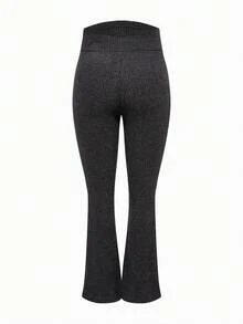 SHEIN Autumn And Winter 2pcs Maternity High Stretch Adjustable Waist Flare Leggings - Multicolor - View 8