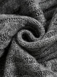 Heiryn 女式秋季扭纹落肩长袖针织连衣裙 - 深灰色 - 查看 7