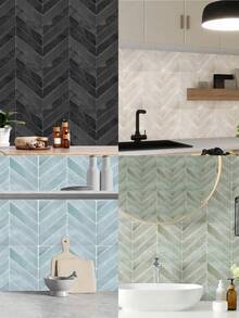 SHEIN 10/20片 11.4英寸 X 9英寸 可剥离粘贴壁纸 - 3D软凝胶可剥离粘贴柔性防水瓷砖，适用于厨房、浴室、易清洁墙面和淋浴房瓷砖。家居装饰，节日装饰。房间装饰 墙面装饰 浴室装饰 卧室装饰 房间装饰用品 客厅装饰 家居装饰 客厅墙纸 墙贴 墙贴 - 彩色 - 查看 9