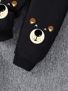 SHEIN Baby Boy Crew Neck Long Sleeve Printed Casual Top And Trousers Set