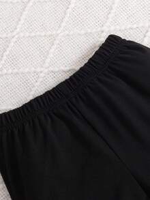 SHEIN 2件套女婴连帽卫衣和毛边裤套装，时尚又可爱 - 棕色 - 查看 5