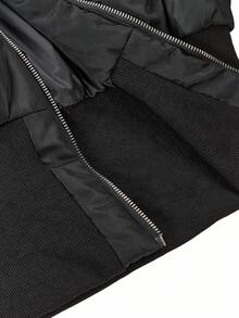 Amplova Chaqueta con cremallera de piel sintética de patchwork para otoño/invierno - Multicolor - Ver 15