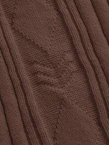 ROMWE Kawaii 女士时尚休闲蕾丝边吊带背心毛衣 - 棕色 - 查看 4