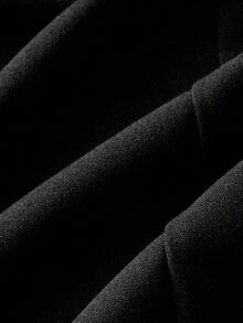 SHEIN MOD 大码珍珠装饰长袖上衣和喇叭裤两件套西装 - 黑色 - 查看 4