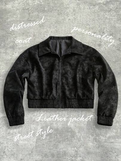 Y2Kool Chaqueta de cuero sintético ajustada para mujer, adecuada para otoño/invierno, escuela, fiesta, casual, chaqueta de invierno punk Y2K, chaqueta corta negra Y2K, chaqueta bomber, chaqueta con gráficos, colección de ropa de estilo