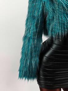 Amplova 女士时尚人造毛皮长袖夹克 - 彩色 - 查看 7