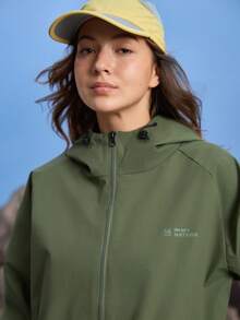 In My Nature 女士休闲纯色户外夹克 徒步服 女士户外服装 女士绿色运动服 女士休闲运动夹克 - 橄欖綠 - 查看 5