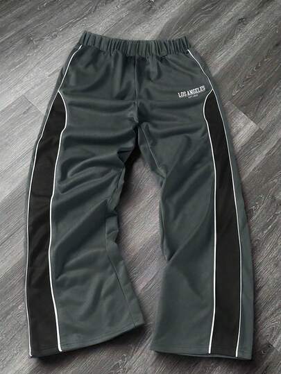 SHEIN Bolty Tween Boy Casual Color Block Elastic Waist Shorts Set, Comfortable, Fashionable, Versatile, Soft, Suitable For Spring, Summer, Daily Wear, Outdoor Play, School, Street Style, Party, Home Leisure