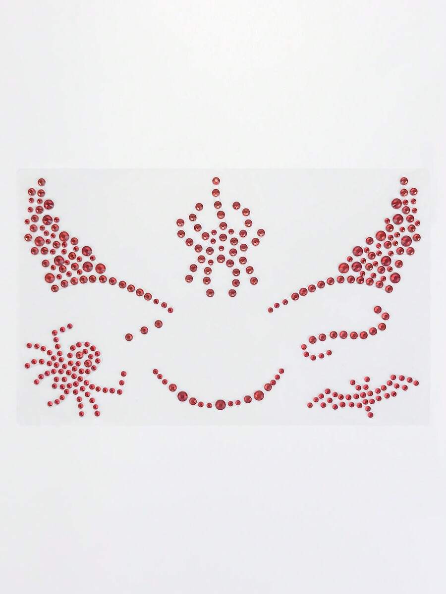 ROMWE Goth 闪粉和面部宝石 - 紅色 - 查看 1