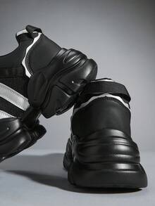 SHUZIA Giày thể thao đế dày tăng chiều cao #Cyberpunk màu đen siêu nhẹ, chống sốc, đế dày dặn, kiểu dáng đường phố tương lai, giày đế dày thoải mái - màu đen - Xem 7