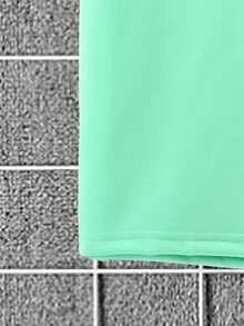 Manfinity Homme Men'S Solid Color Short Sleeve T-Shirt And Shorts Set - Green - View 5